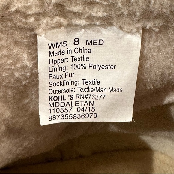 Mudd Faux Fur Suede Tan Foldover Hi Top Sneaker Booties 90’s Y2K Women’s Size 8 - Picture 7 of 13